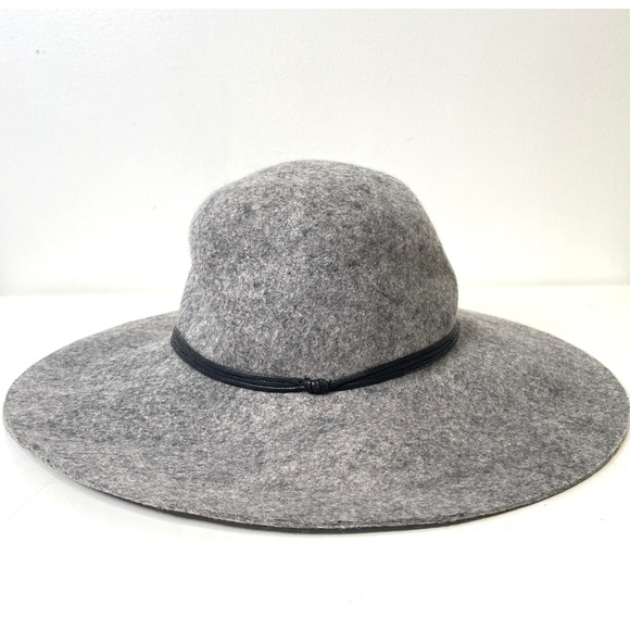 Nordstrom Accessories - Nordstrom Women's Hat Grey Wide Brim Floppy One Size Adjustable 100% Wool NWT